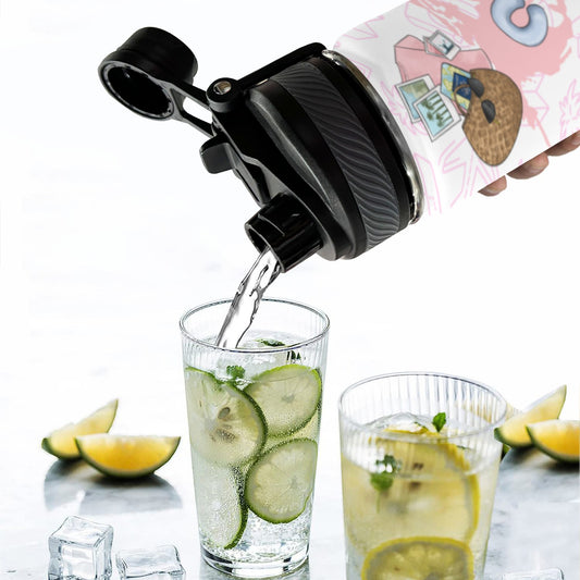 Insulated Water Bottle with Dual Use Lid