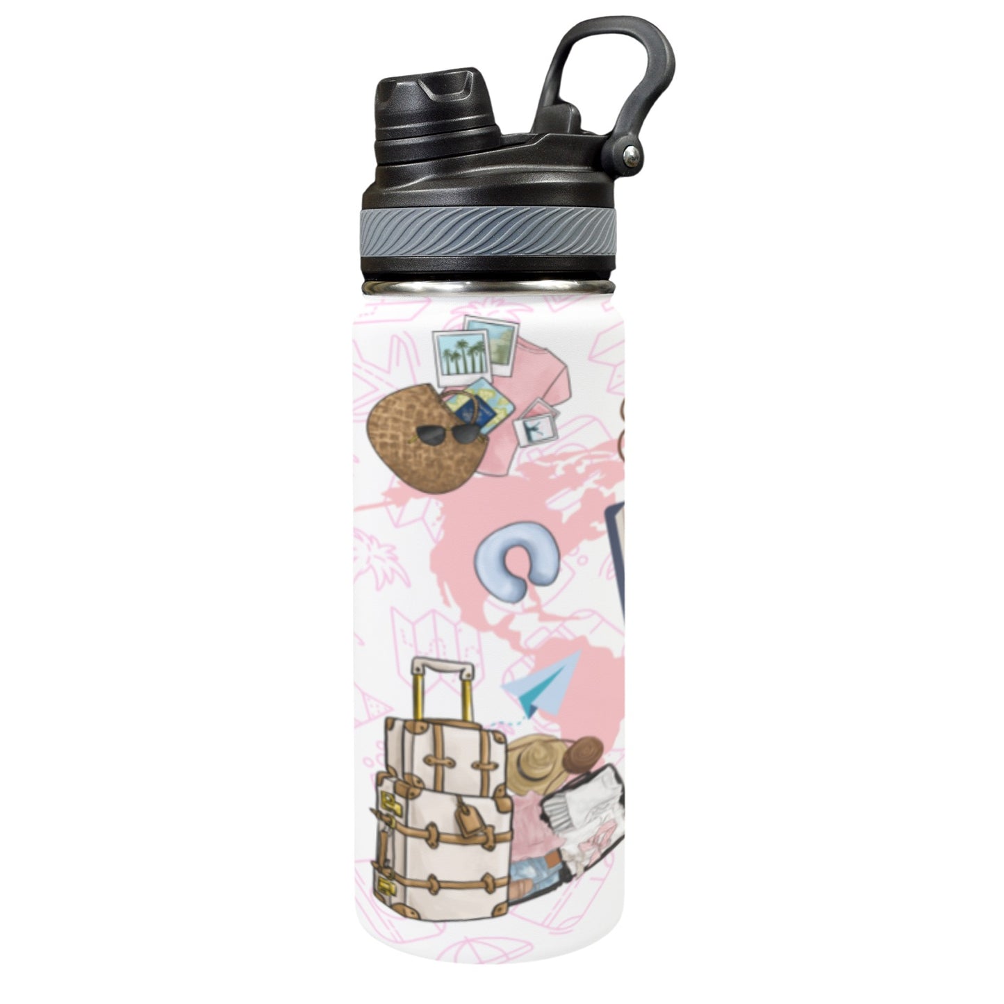 Insulated Water Bottle with Dual Use Lid