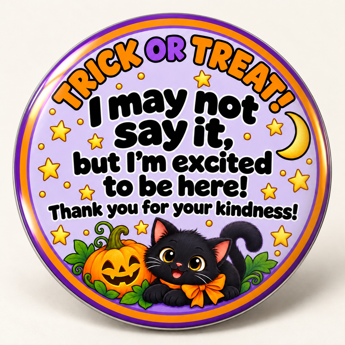cat Halloween communication button mockup