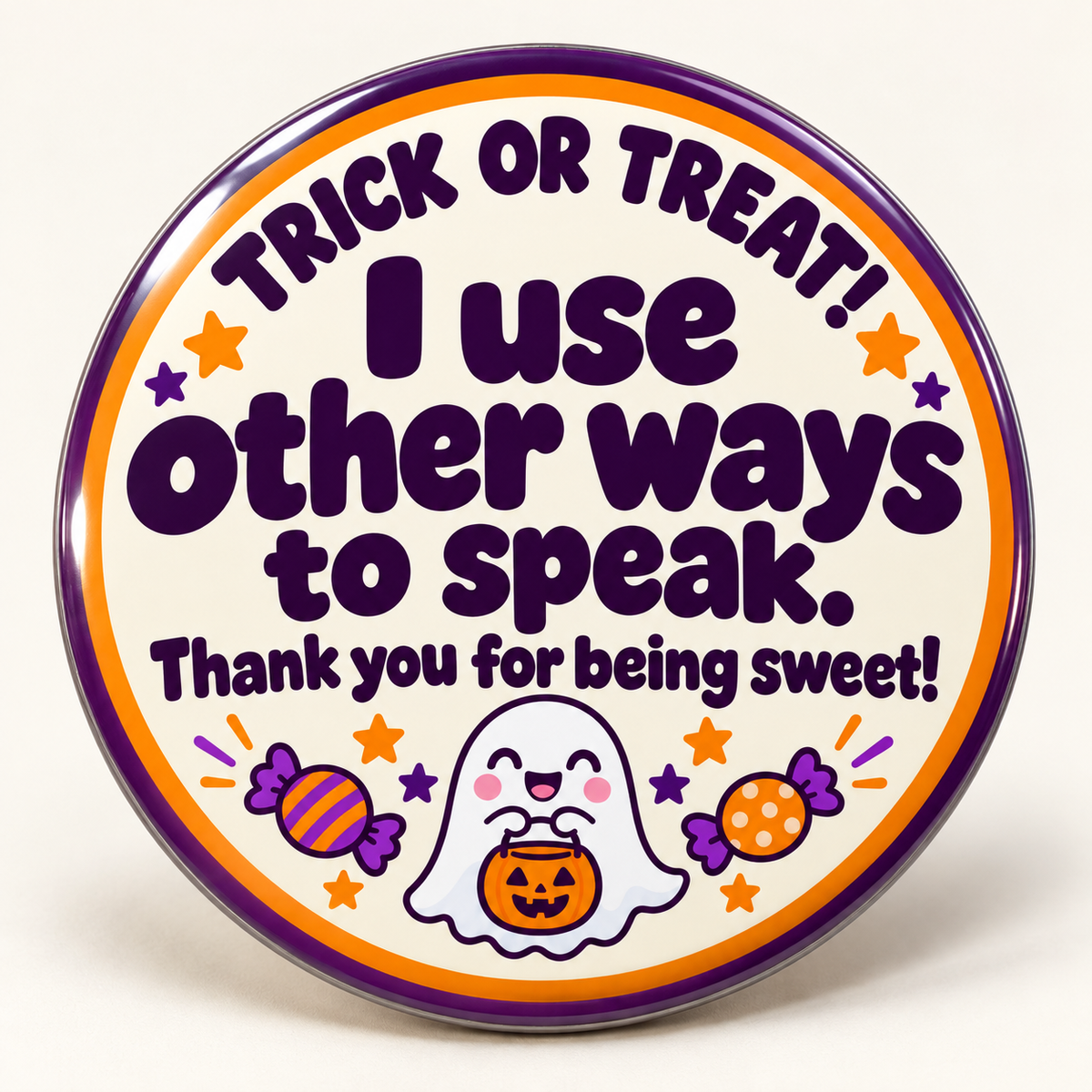 ghost Halloween communication button mockup