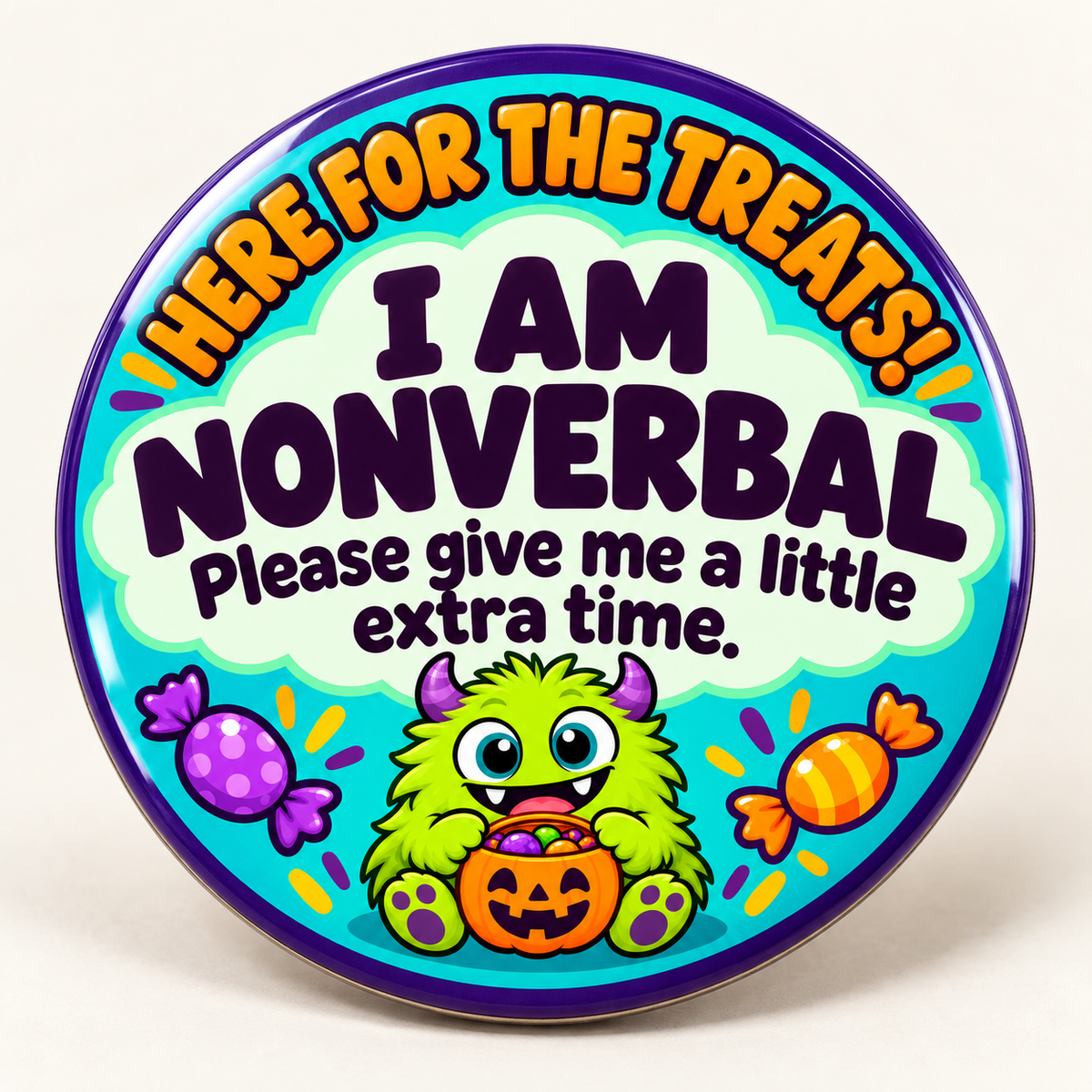 monster Halloween communication button mockup